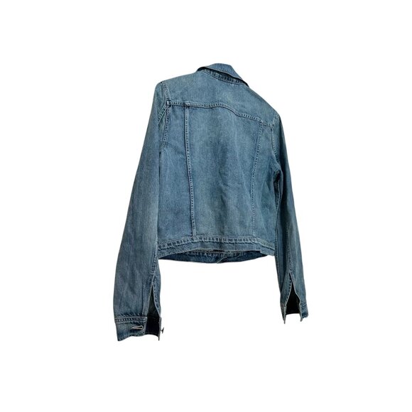 AYR Ride or Fly Denim Jacket Womens Medium Blue Cotton Casual Trucker Oversized - Picture 16 of 16